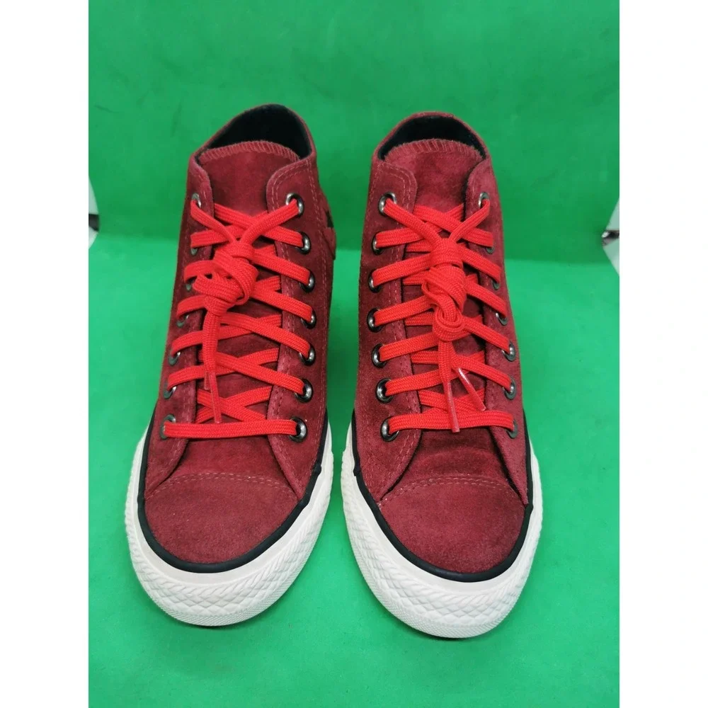 Converse Chuck Taylor Dahlia Lux Burgundy Suede Hidden Wedge Heel Sneaker Size 6
